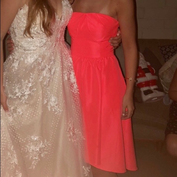 Ted Baker neon orange cocktail dress - Picture 5 of 5